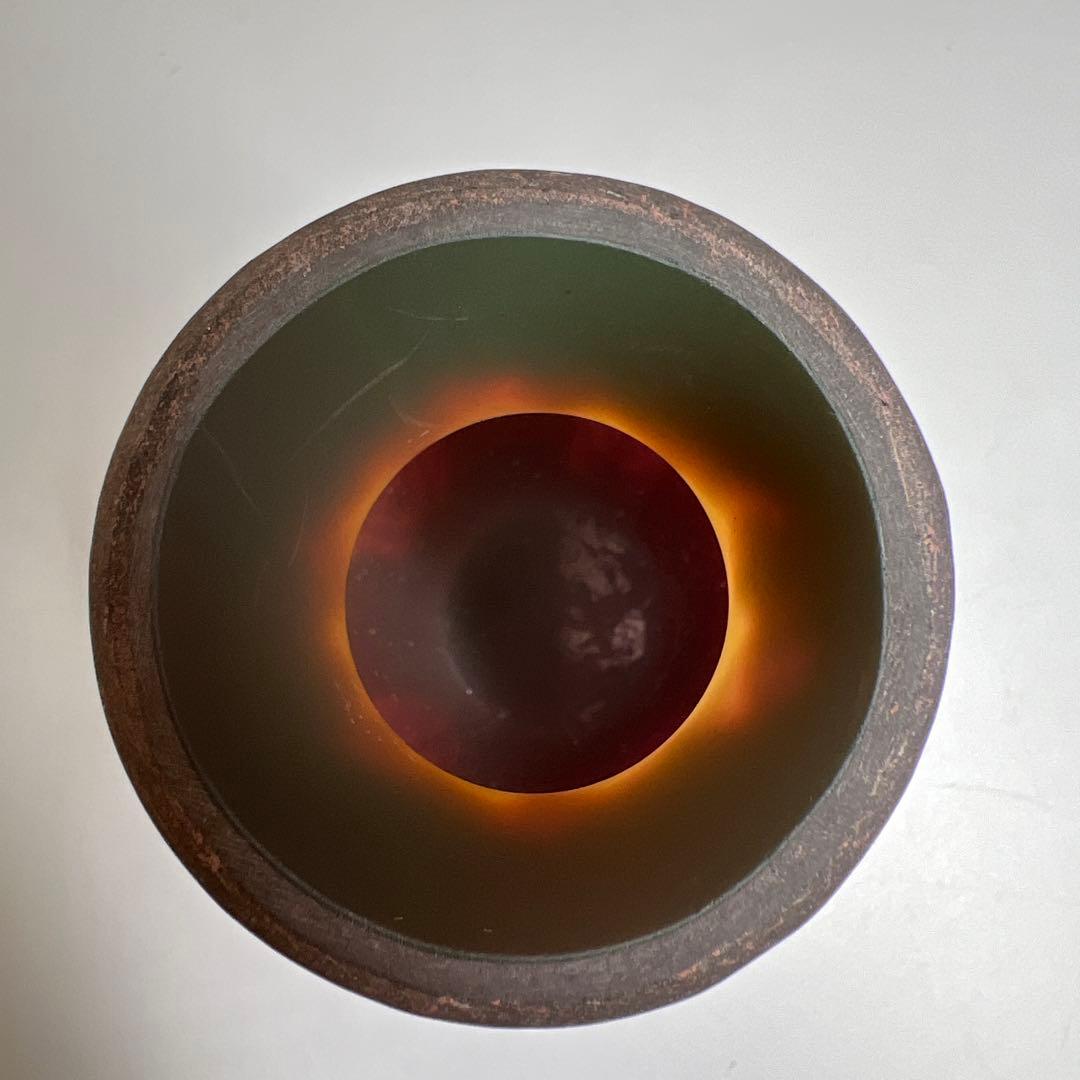 エミール・ガレ　酸化腐食彫花入　高さ13㎝ 東K8-0131☆1F タトサ