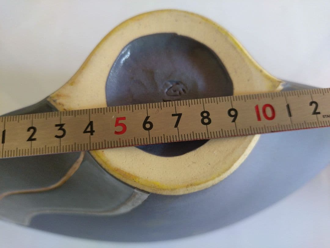 2 小林正明 作　陶器　花器　池坊　華道具　フラワーベース　花瓶 グレー 流線型