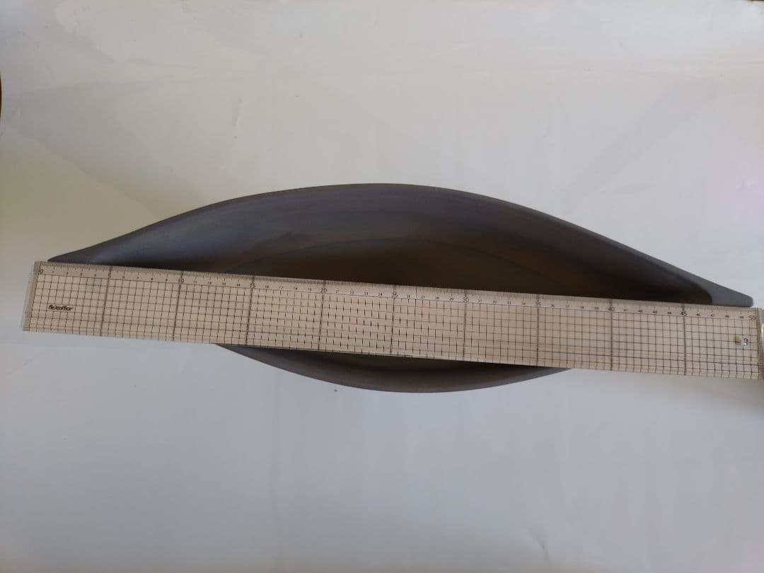 2 小林正明 作　陶器　花器　池坊　華道具　フラワーベース　花瓶 グレー 流線型