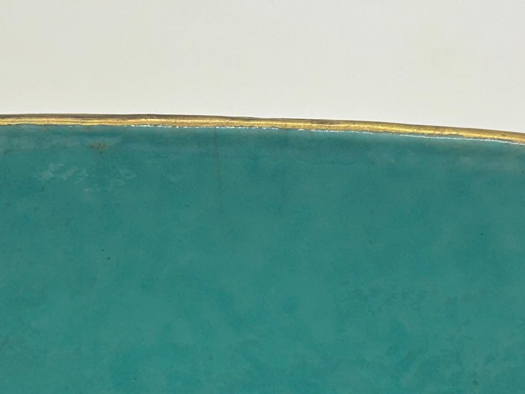 中国　清時代　官窯　大清嘉慶年製　粉彩花卉胡蝶紋馬蹄型碗　送料込み0927