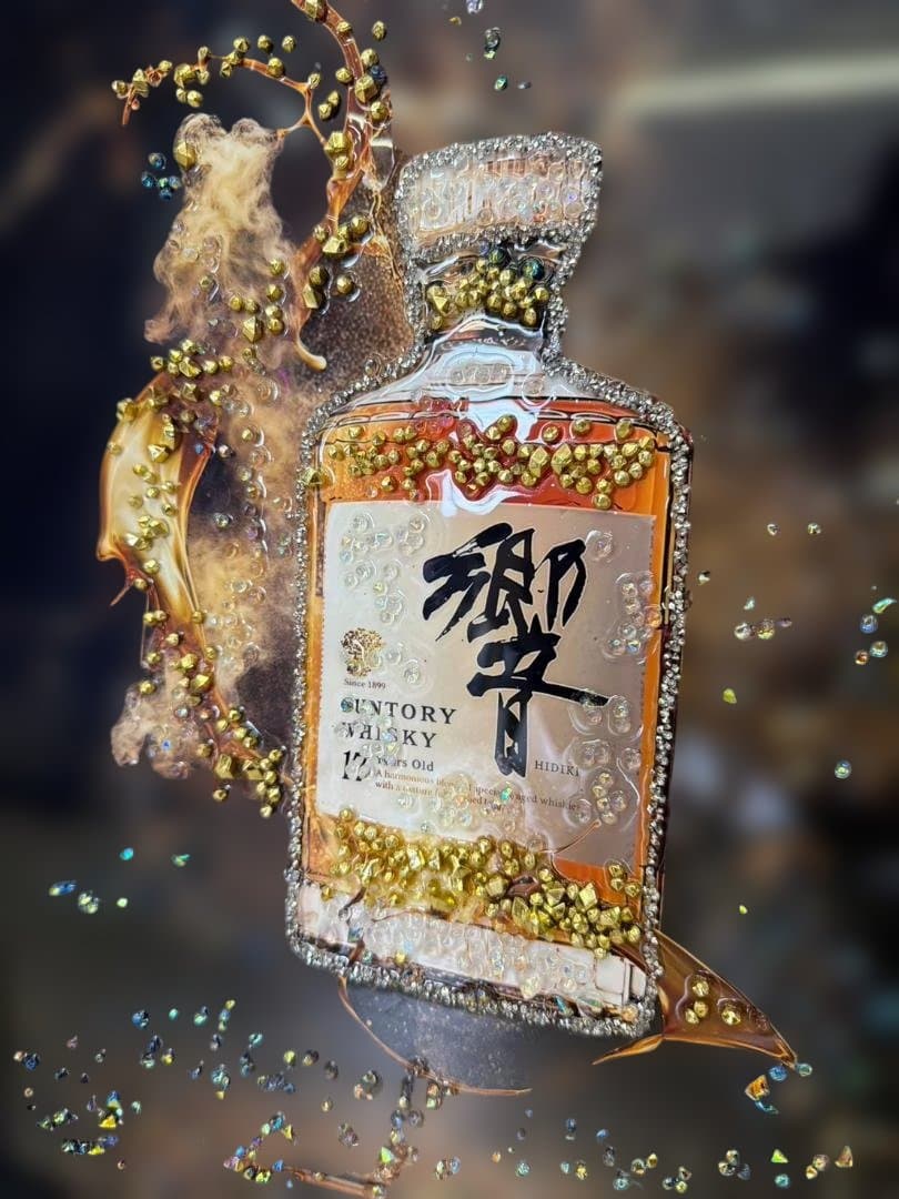 水晶絵　響　ウイスキー　ウィスキー　アートパネル　絵　絵画　額絵　額縁　アート
