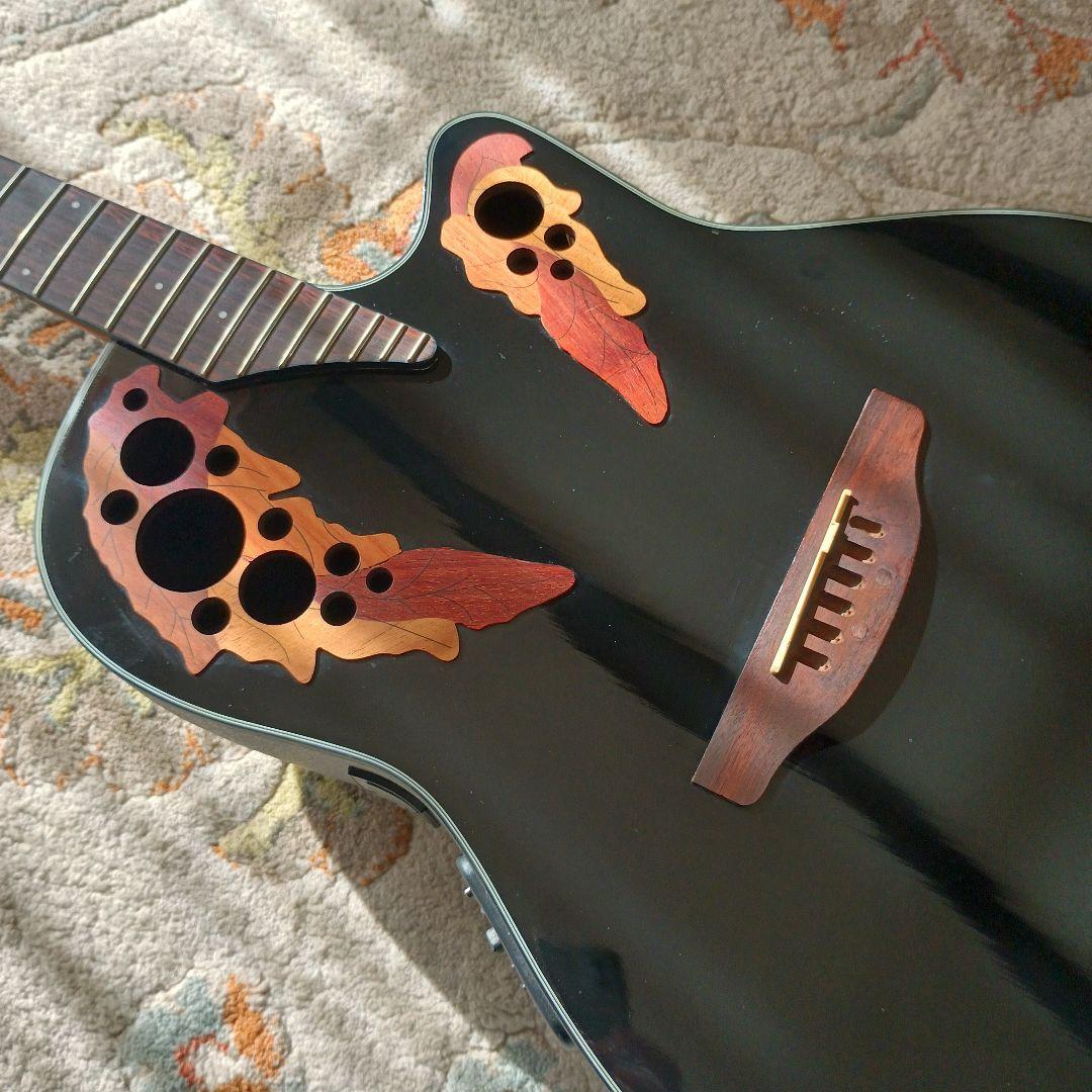 超美品　低弦高　Ovation エレアコギター 黒　Elite　おまけ付き