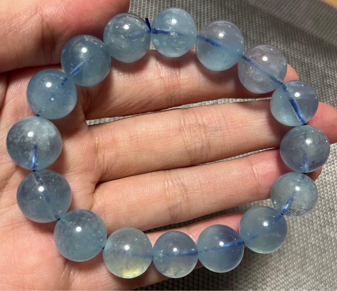 高品質アクアマリン ブレスレット 約13mm   ①