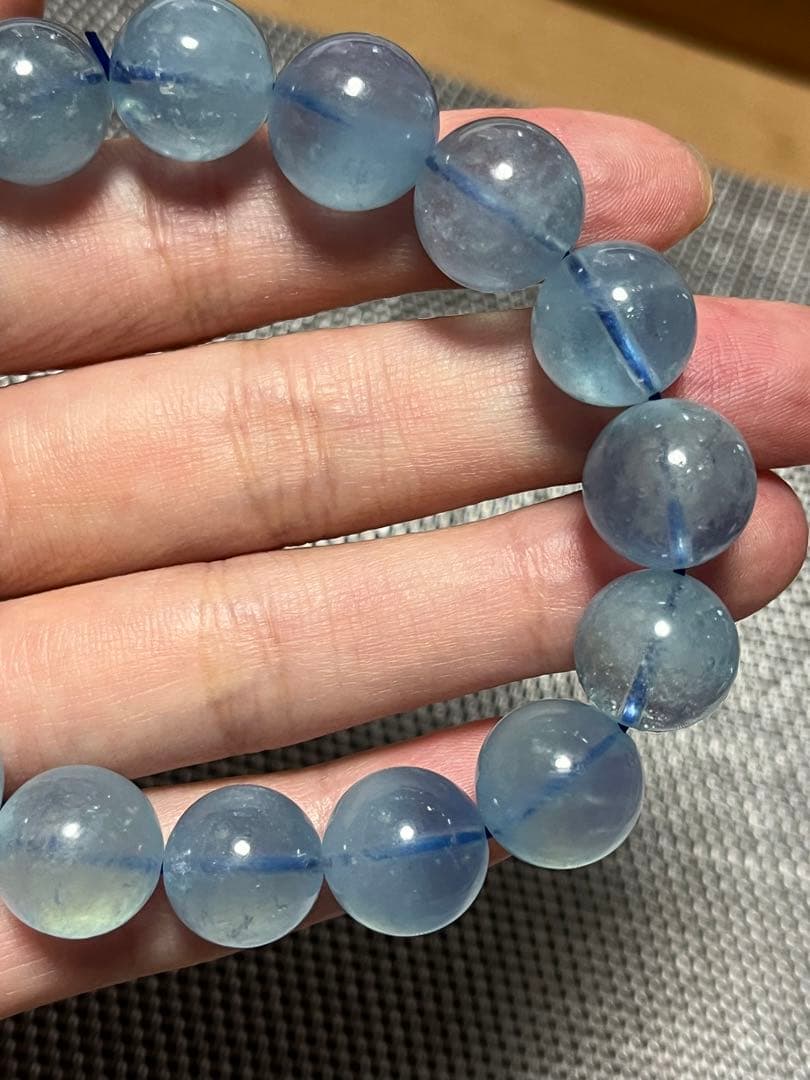 高品質アクアマリン ブレスレット 約13mm   ①