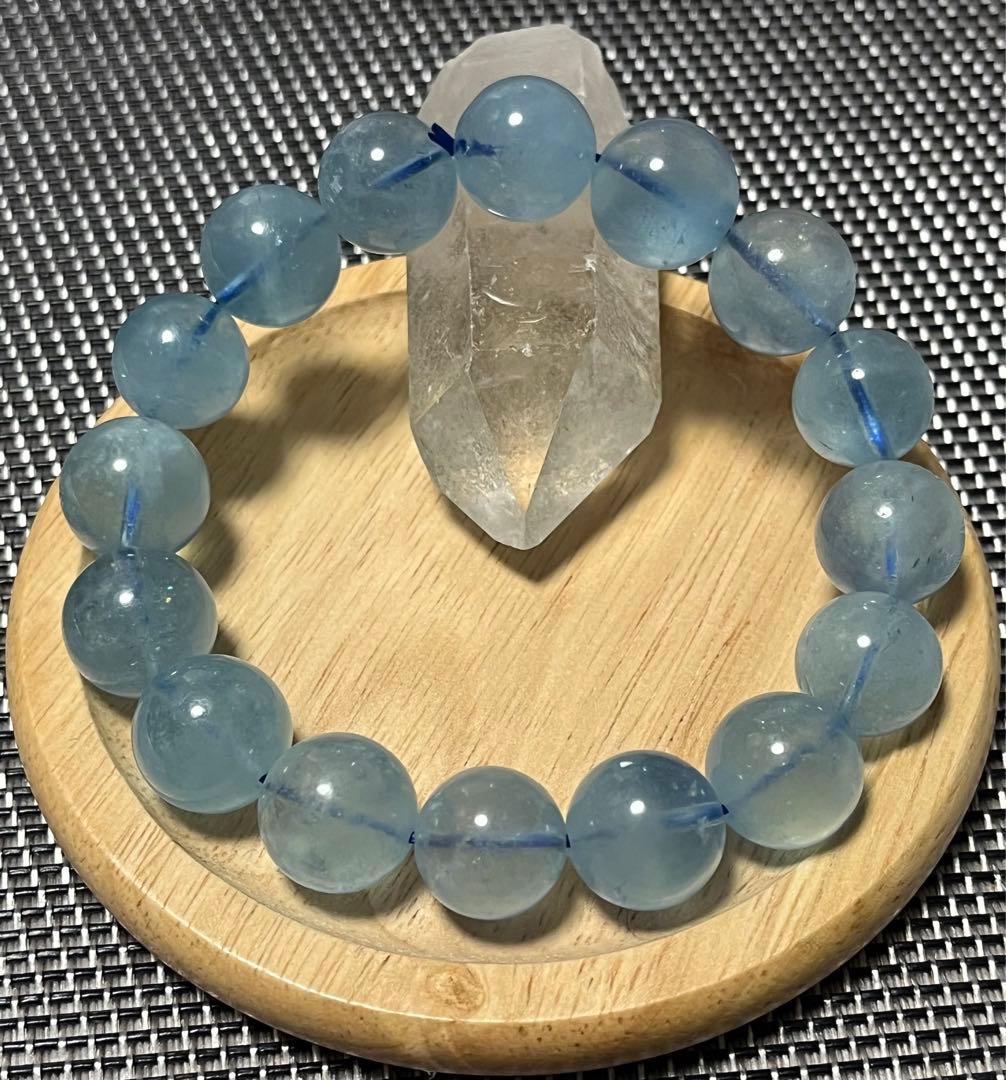 高品質アクアマリン ブレスレット 約13mm   ①