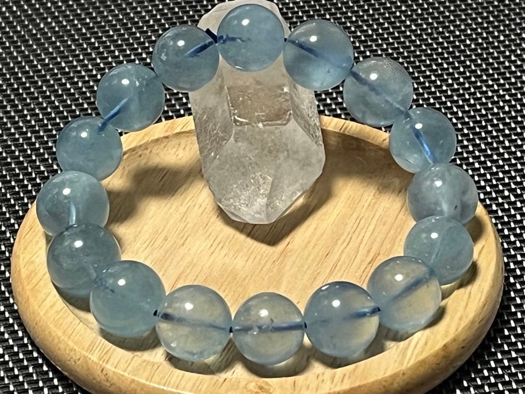 高品質アクアマリン ブレスレット 約13mm   ①