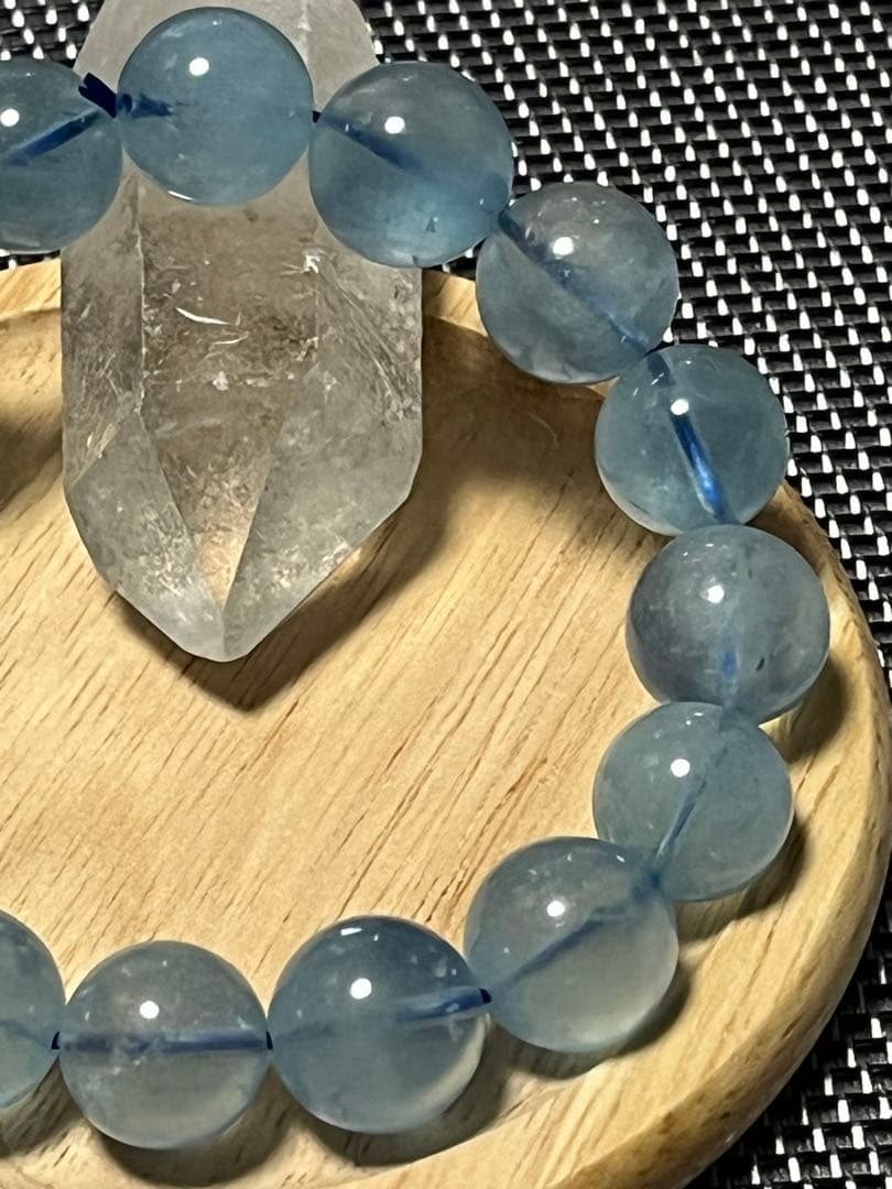 高品質アクアマリン ブレスレット 約13mm   ①