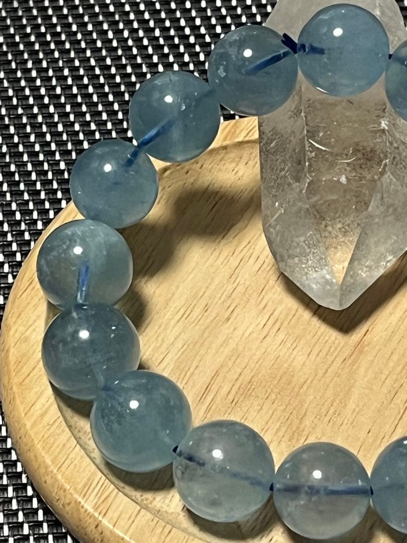 高品質アクアマリン ブレスレット 約13mm   ①