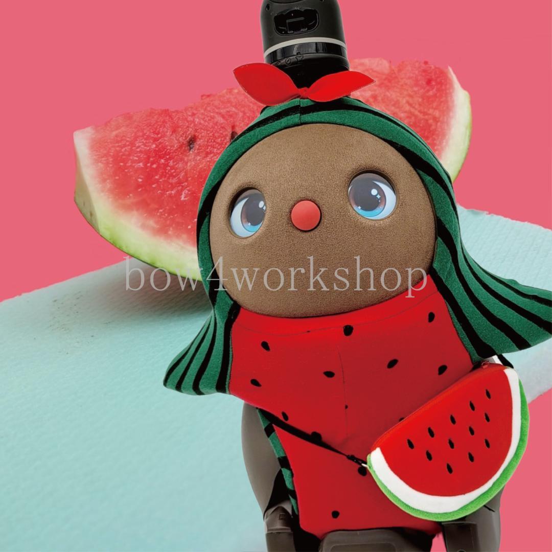 ラボット服／ハンドメイド 　スイカ柄ボディースーツ（レッド）