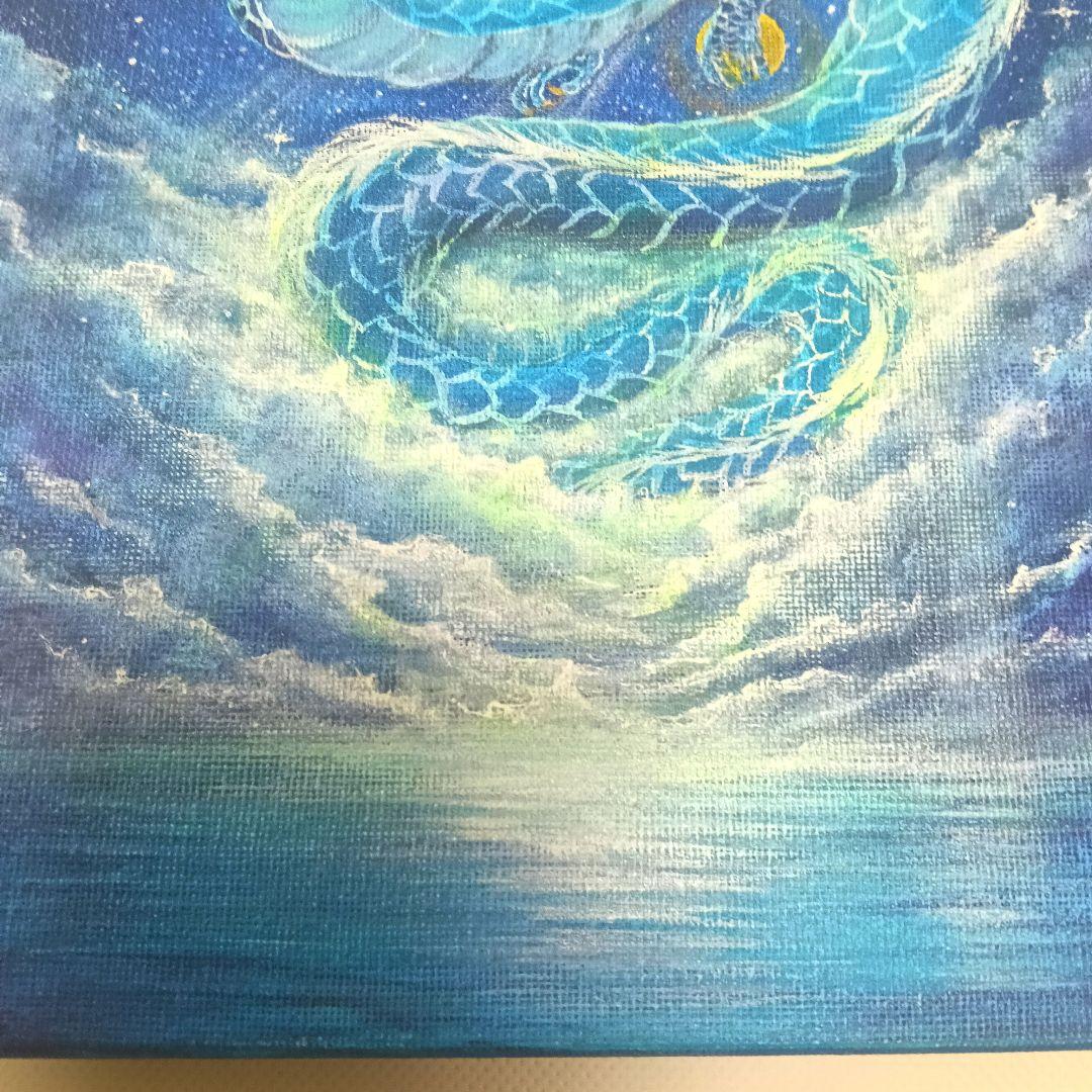 No.496 F3キャンバス　原画　龍神絵画　龍神様　青龍　開運絵画　龍の絵
