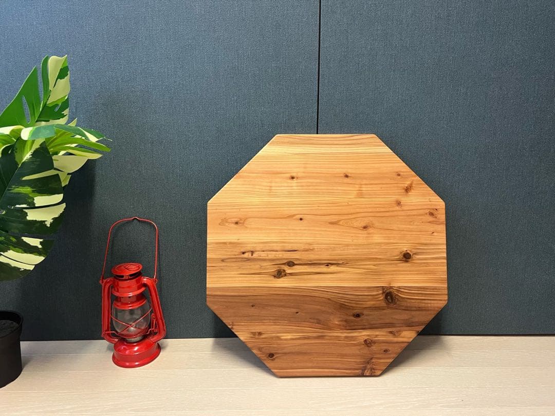 【送料無料】 ローテーブル 8角 60cm スギ ナチュラル 折りたたみ黒脚