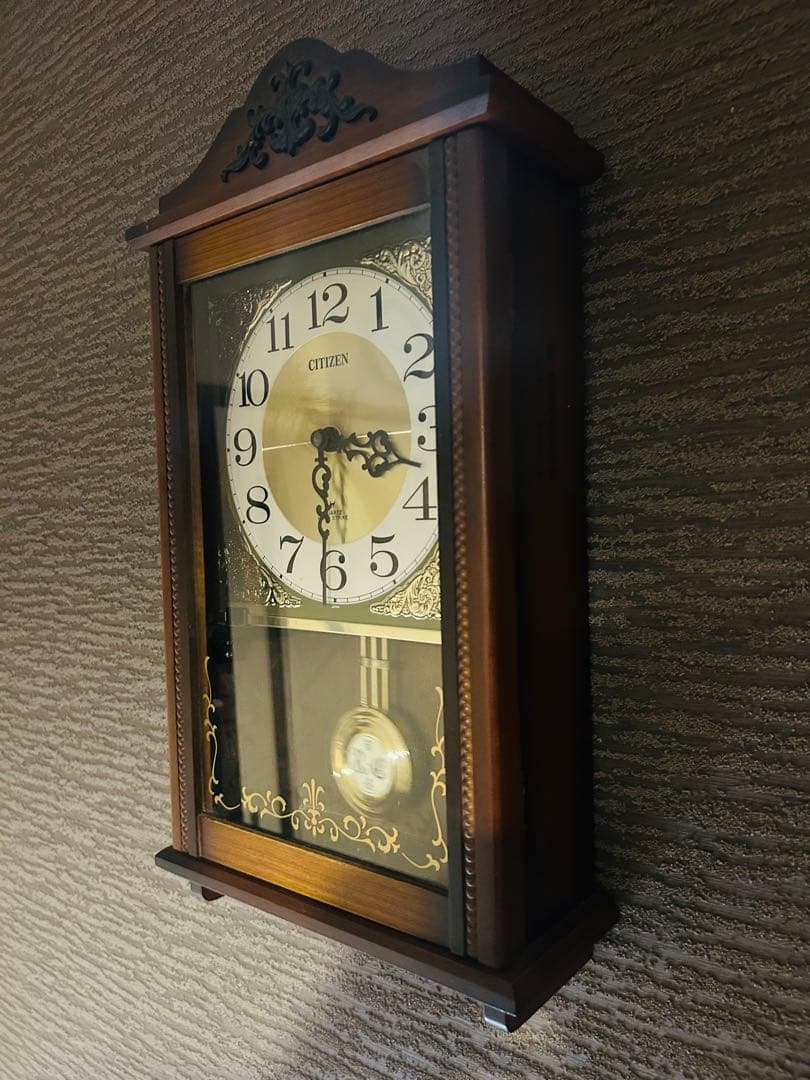【昭和レトロ】CITIZEN 振り子付きアナログ時計 動作確認済 完動品