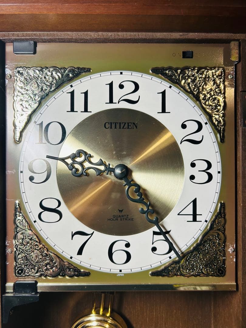 【昭和レトロ】CITIZEN 振り子付きアナログ時計 動作確認済 完動品
