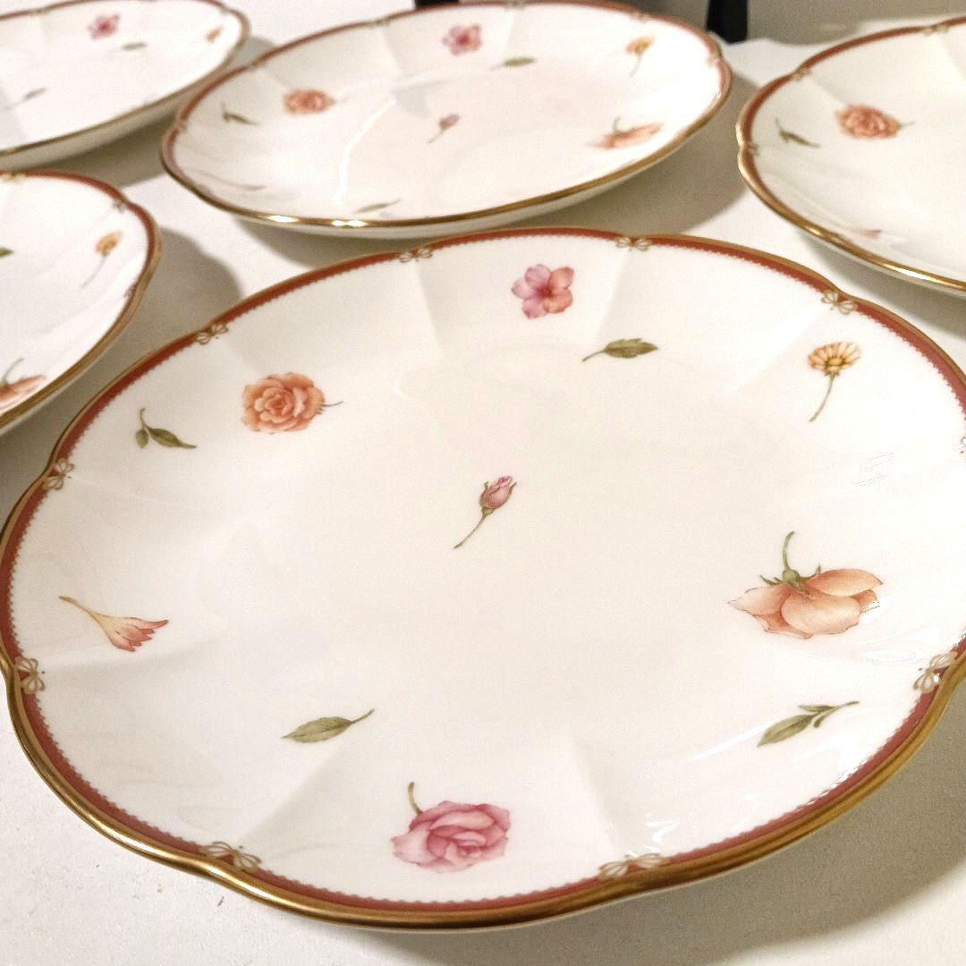 未使用極美品 ナルミ ロージーブレスレット　プレート 薔薇 ケーキセット 廃盤