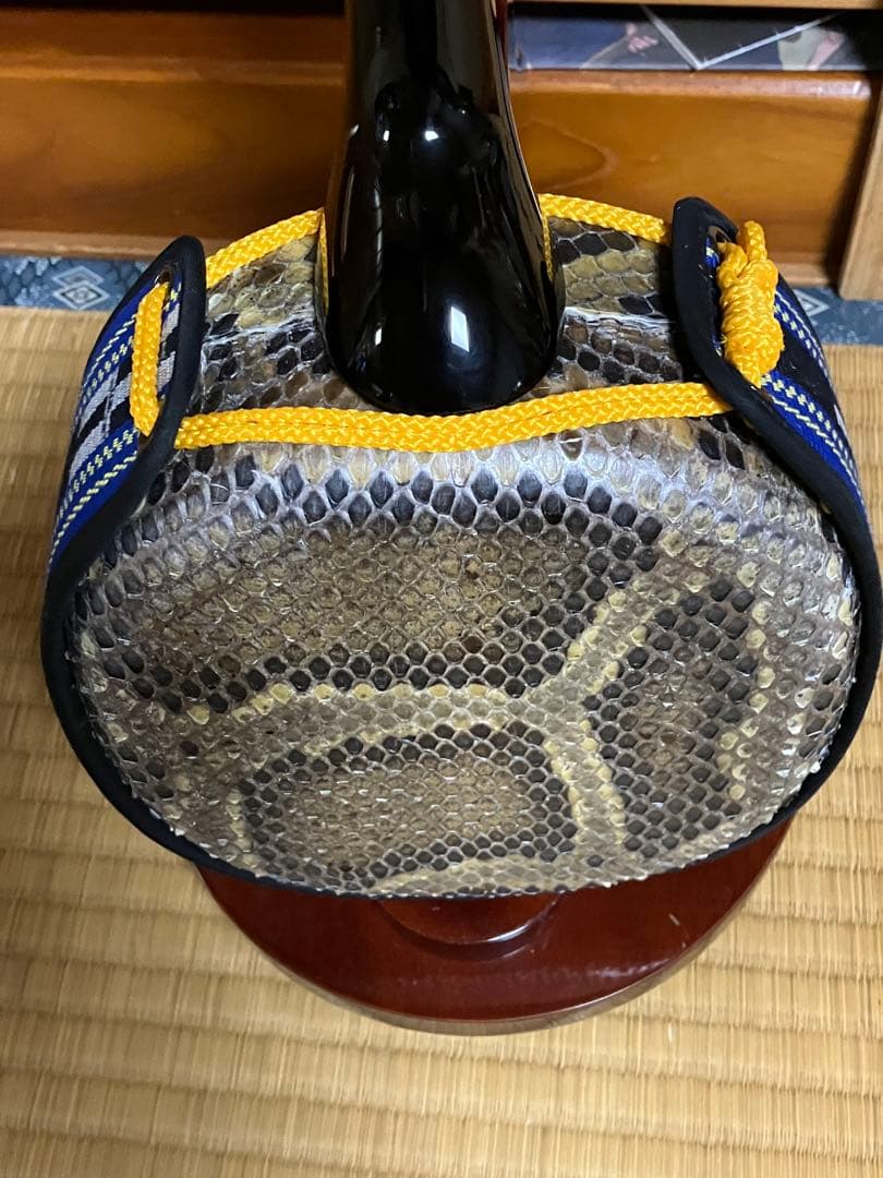 沖縄三線高級八重山黒木ウズラ➖家宝級与那城型本皮一枚張りスンチ塗り期間限定出品