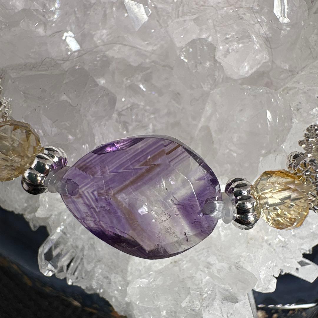 ＊みだきゆ様＊ファントムアメジスト両面多面カット　ピンクムーンストーン　シトリン