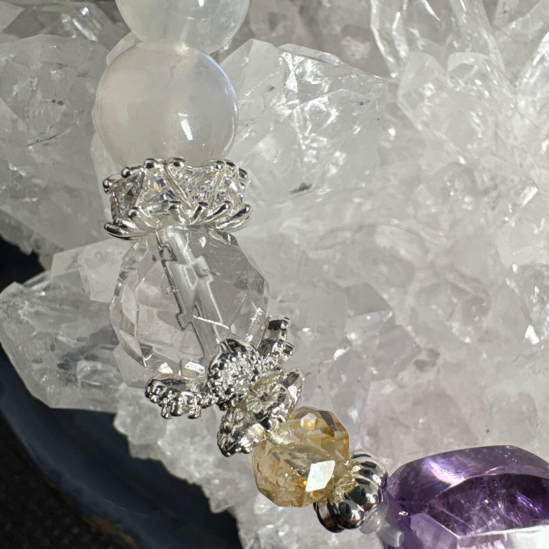 ＊みだきゆ様＊ファントムアメジスト両面多面カット　ピンクムーンストーン　シトリン