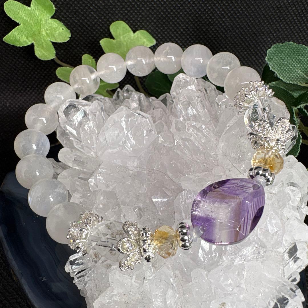 ＊みだきゆ様＊ファントムアメジスト両面多面カット　ピンクムーンストーン　シトリン