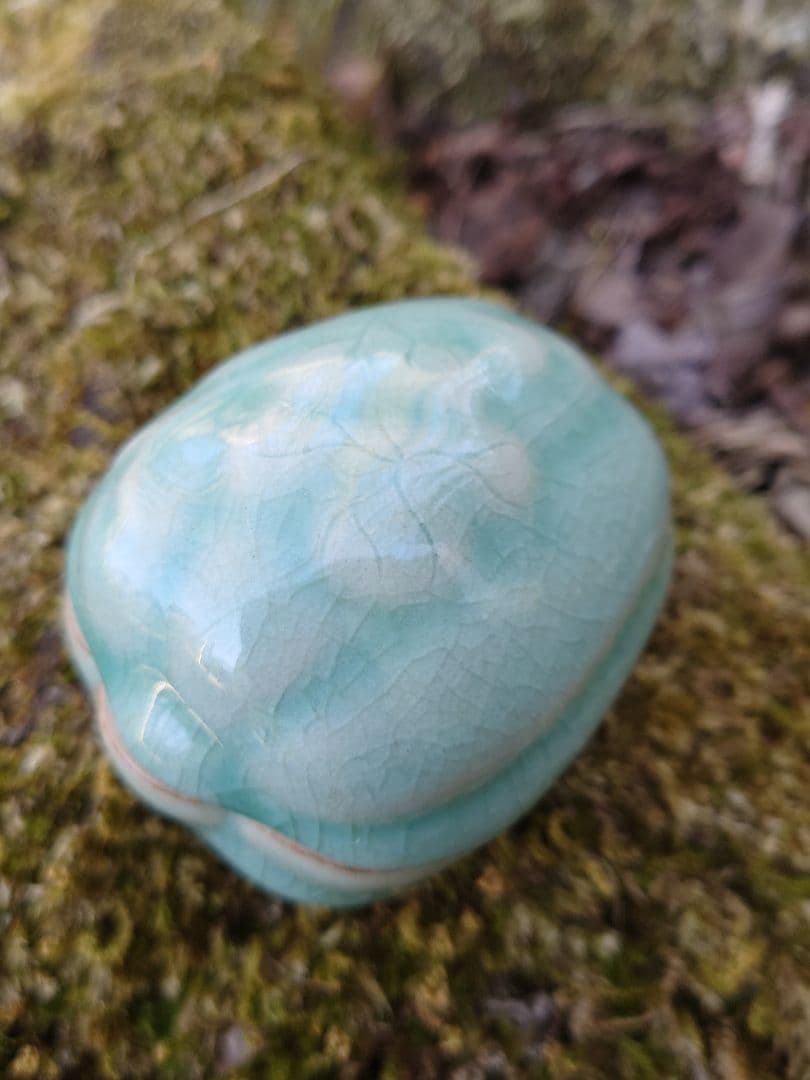 申相浩　シン・サンホ　青磁 瓜形香合 大英博物館収蔵作家 韓国現代陶芸　 陶印