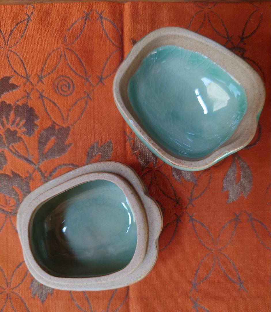 申相浩　シン・サンホ　青磁 瓜形香合 大英博物館収蔵作家 韓国現代陶芸　 陶印