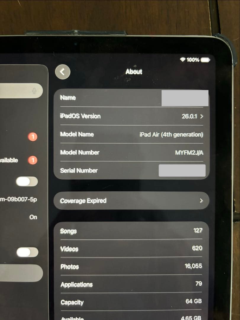 iPad Air 第四世代スペースグレー 室内利用 美品　箱　未使用ケーブル