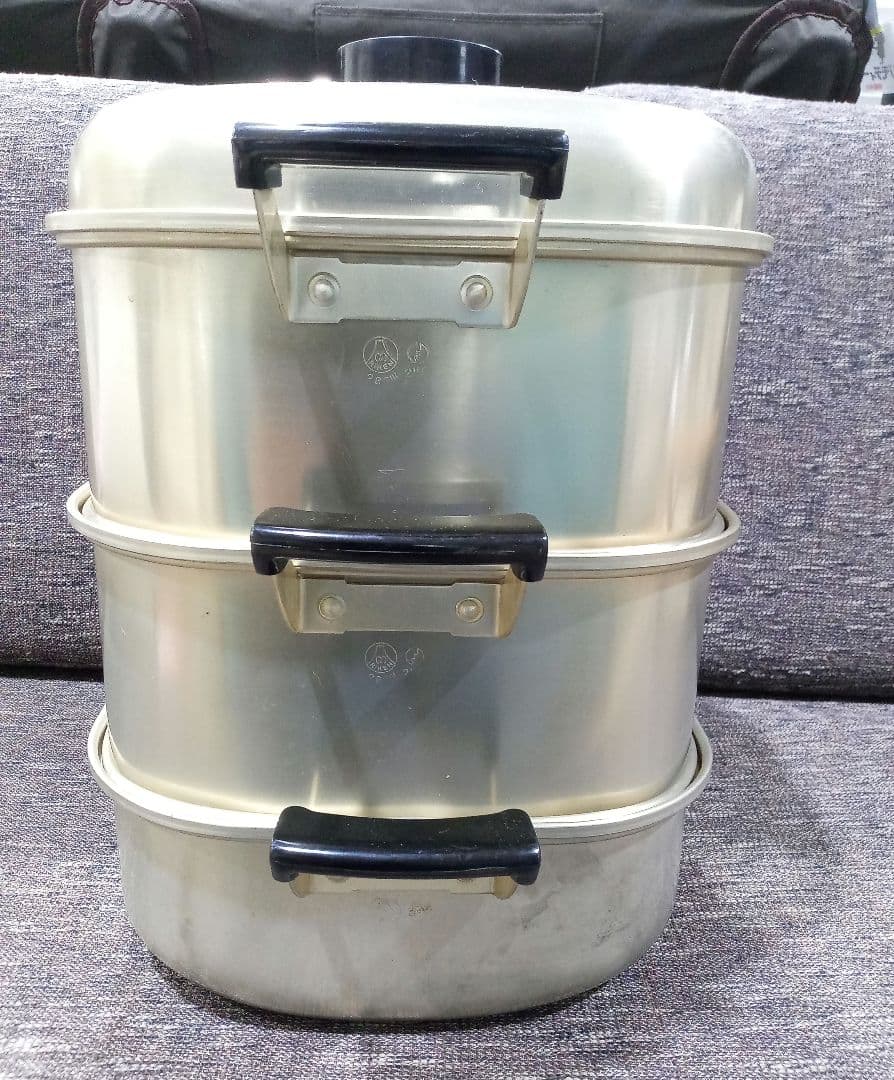 リケン　アルミ三段蒸し器　蒸し鍋　せいろ　アルミ蒸し器　アルミ鍋　セイロ