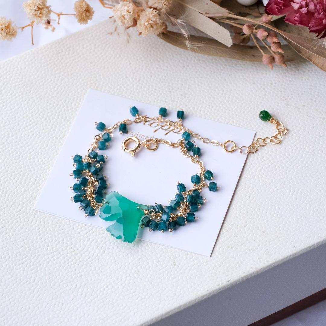 14kgfイチョウカービングブレスレット