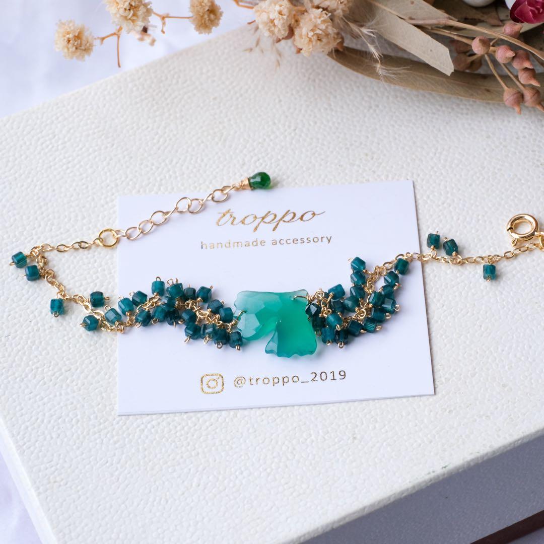 14kgfイチョウカービングブレスレット