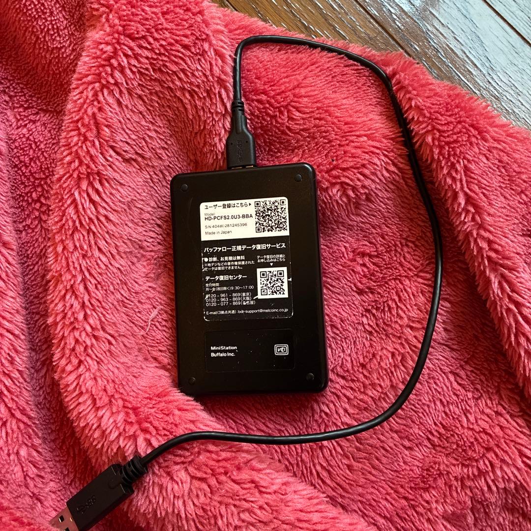 BUFFALO 外付ハードディスク　2TBHD-PCFS2.0U3-BBA