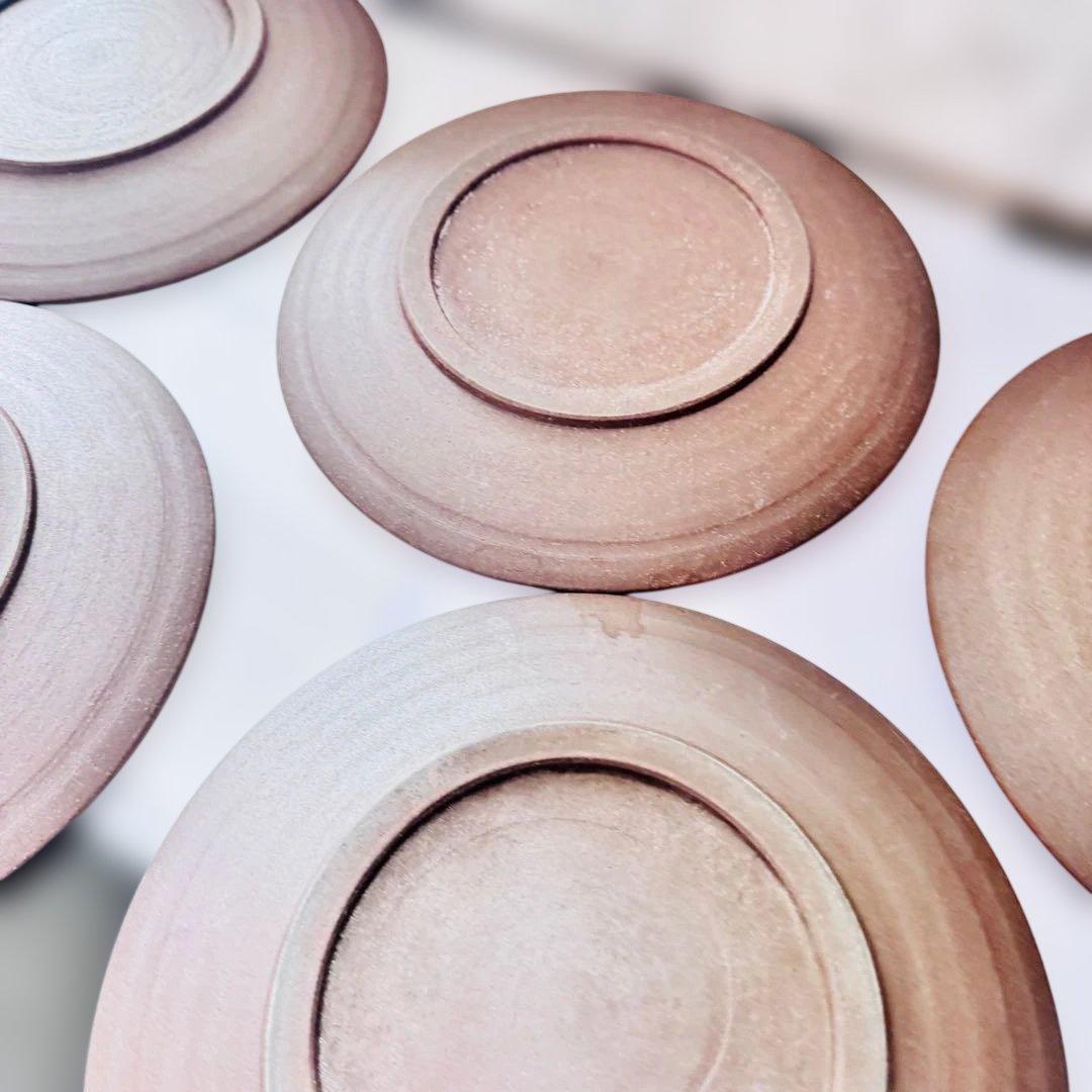 新品 信楽焼 中皿 21cm 5枚セット 陶印有 陶器 日本製 和食器 プレート