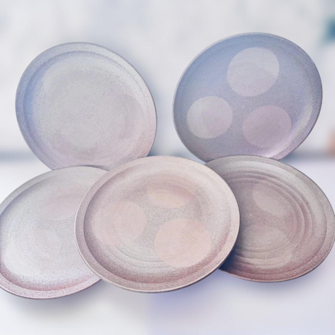 新品 信楽焼 中皿 21cm 5枚セット 陶印有 陶器 日本製 和食器 プレート