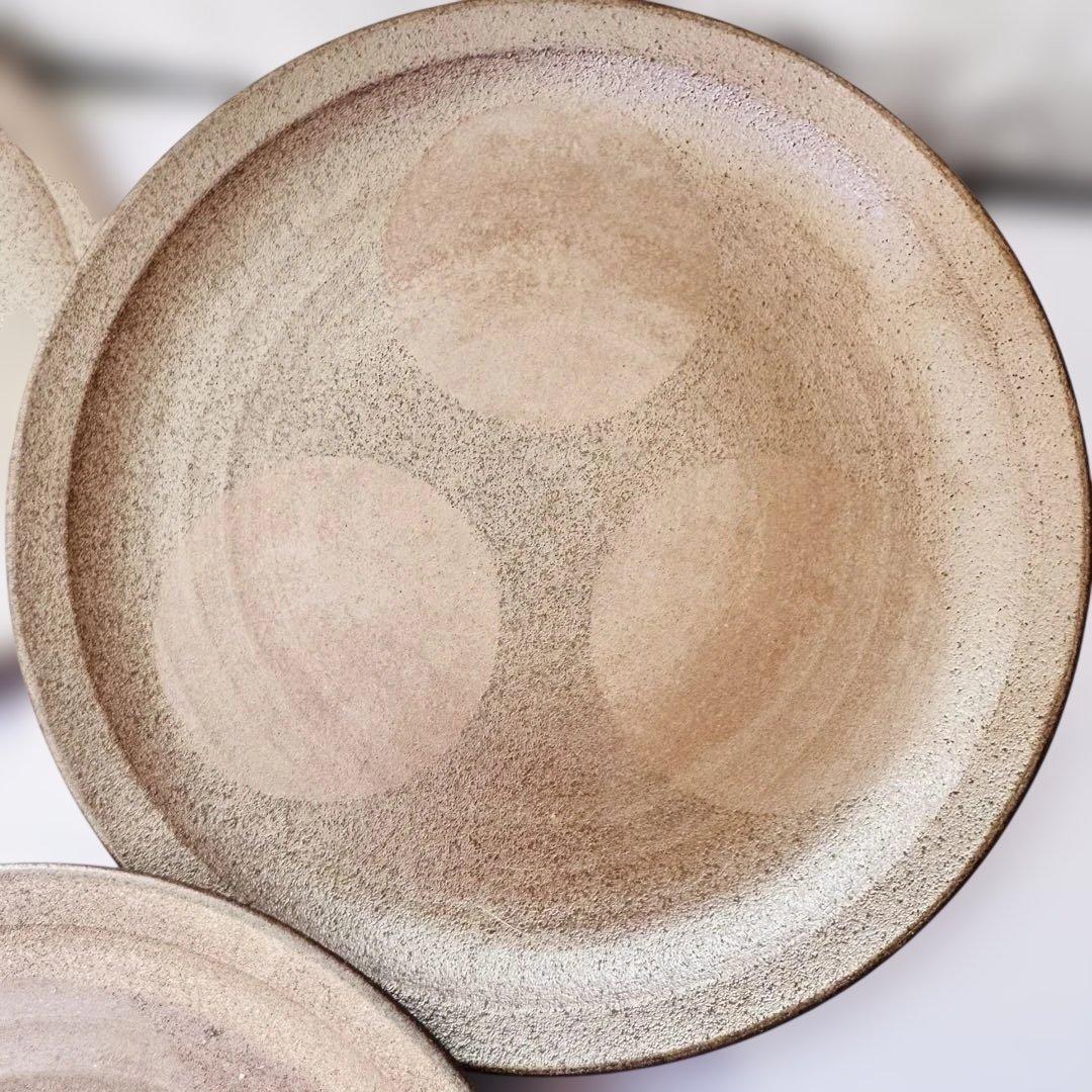 新品 信楽焼 中皿 21cm 5枚セット 陶印有 陶器 日本製 和食器 プレート