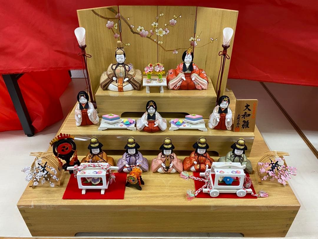 雛人形　木村一秀作　江戸木目込人形　十人飾り三段セット・アウトレット商品