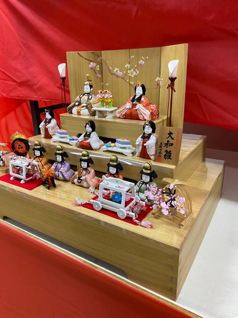 雛人形　木村一秀作　江戸木目込人形　十人飾り三段セット・アウトレット商品