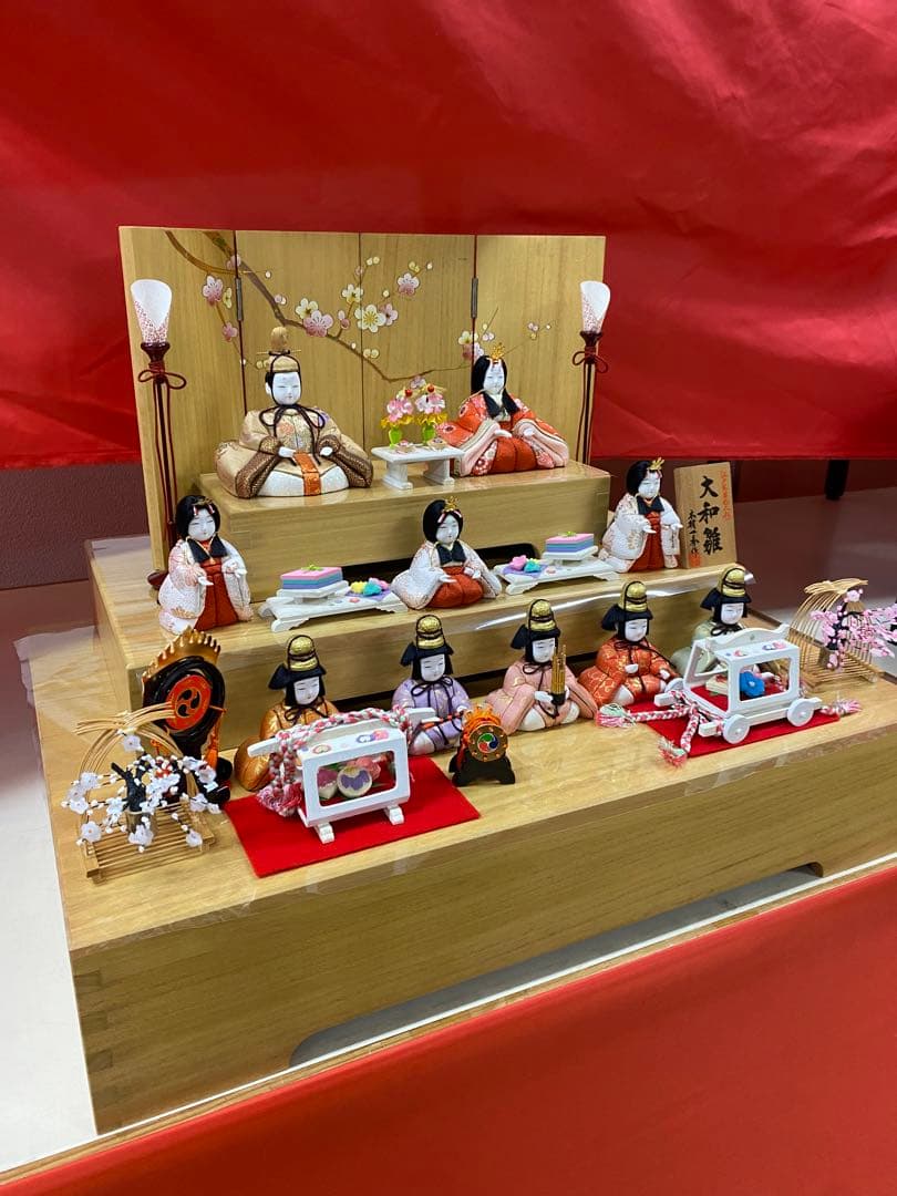 雛人形　木村一秀作　江戸木目込人形　十人飾り三段セット・アウトレット商品