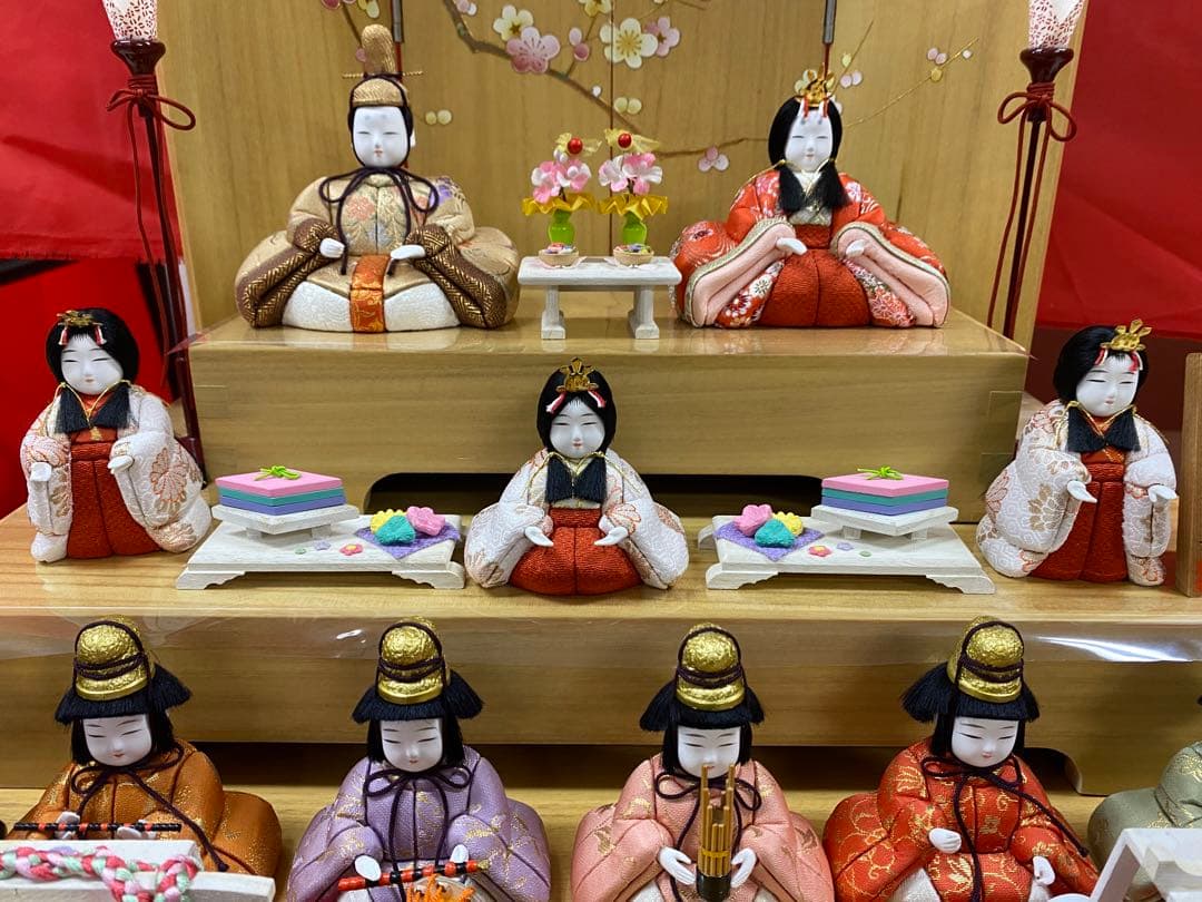 雛人形　木村一秀作　江戸木目込人形　十人飾り三段セット・アウトレット商品