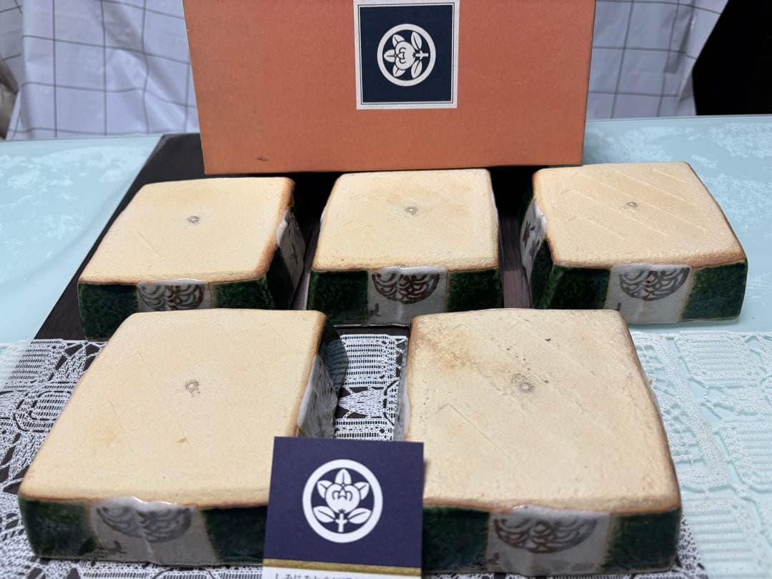 ★新品未使用★たち吉 市松 小鉢5客セット 織部