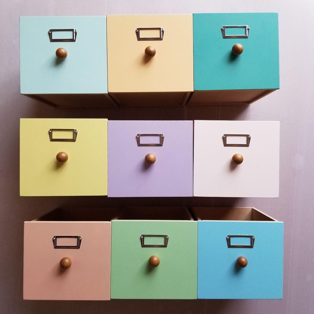 カラフル木製チェスト 9引き出し　ポップ家具