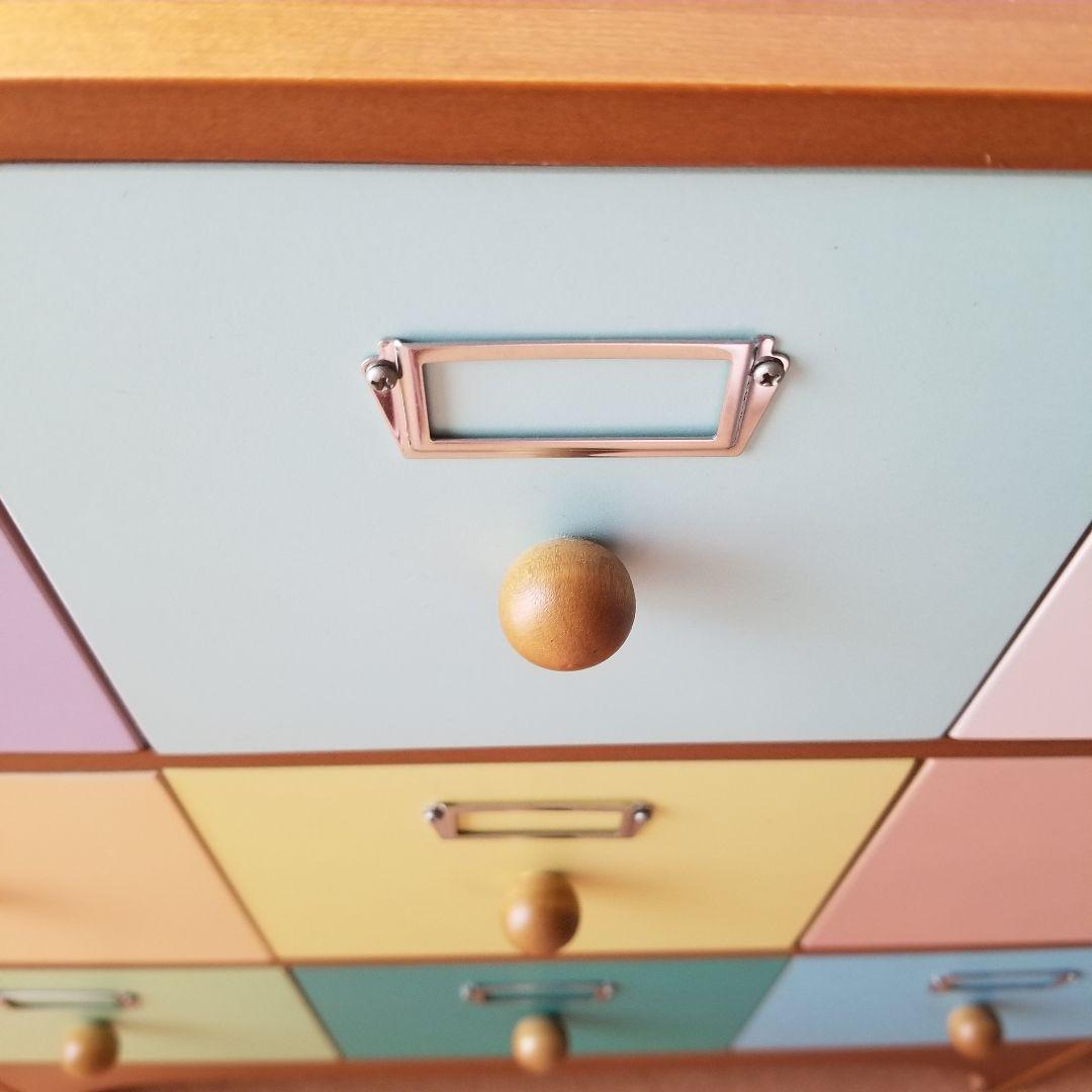 カラフル木製チェスト 9引き出し　ポップ家具