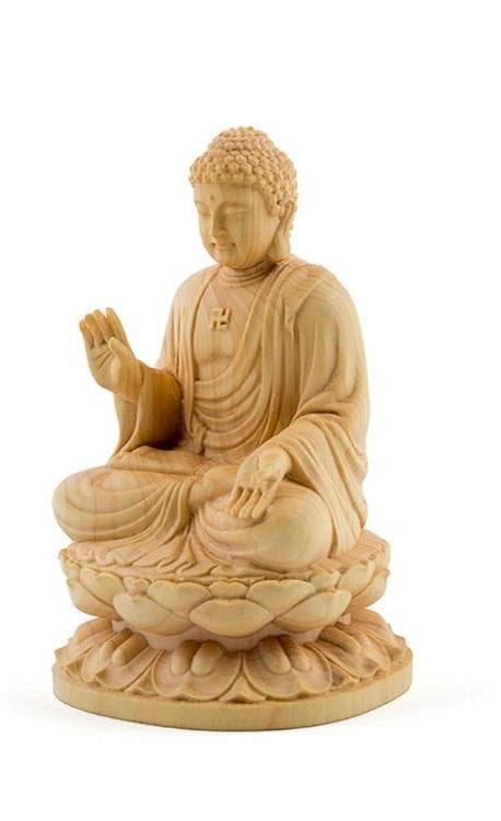 10cm　釈迦如来坐像　黄楊木精彫 仏像　木彫仏教工芸品置物