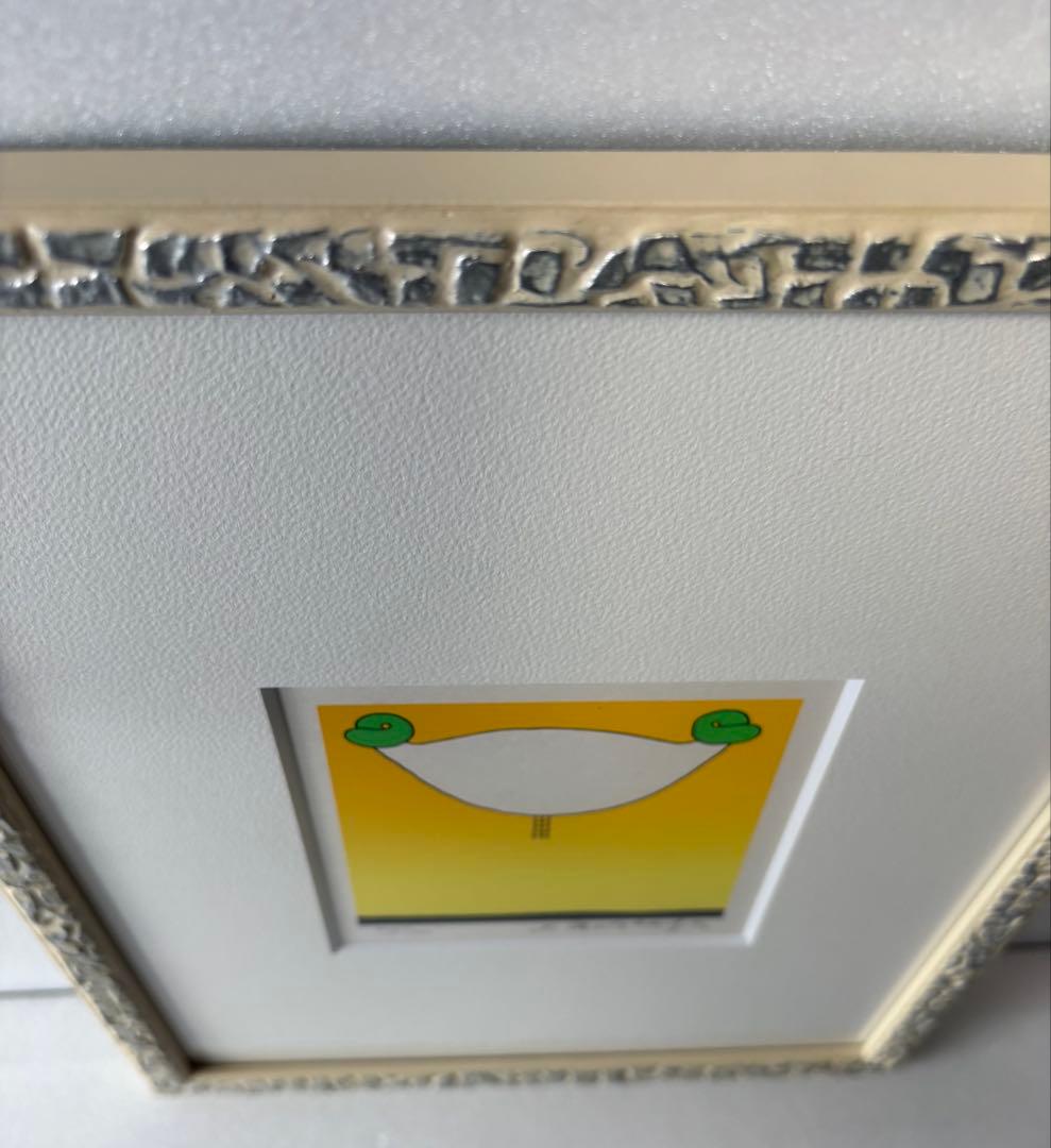 【新品額縁】元永定正「きみどりふたつ」1981年 シルクスクリーン 直筆サイン入