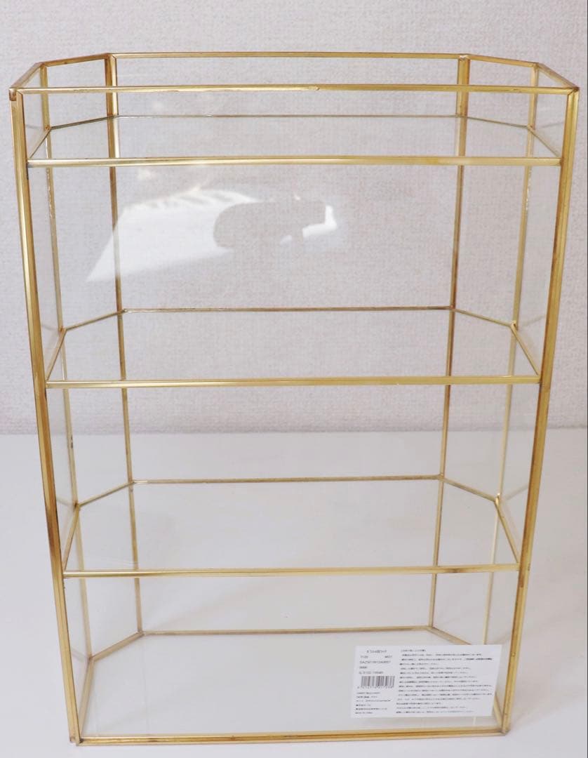 サリュ ガラス4段ラック salut! ディスプレイラック 棚 収納 ゴールド系