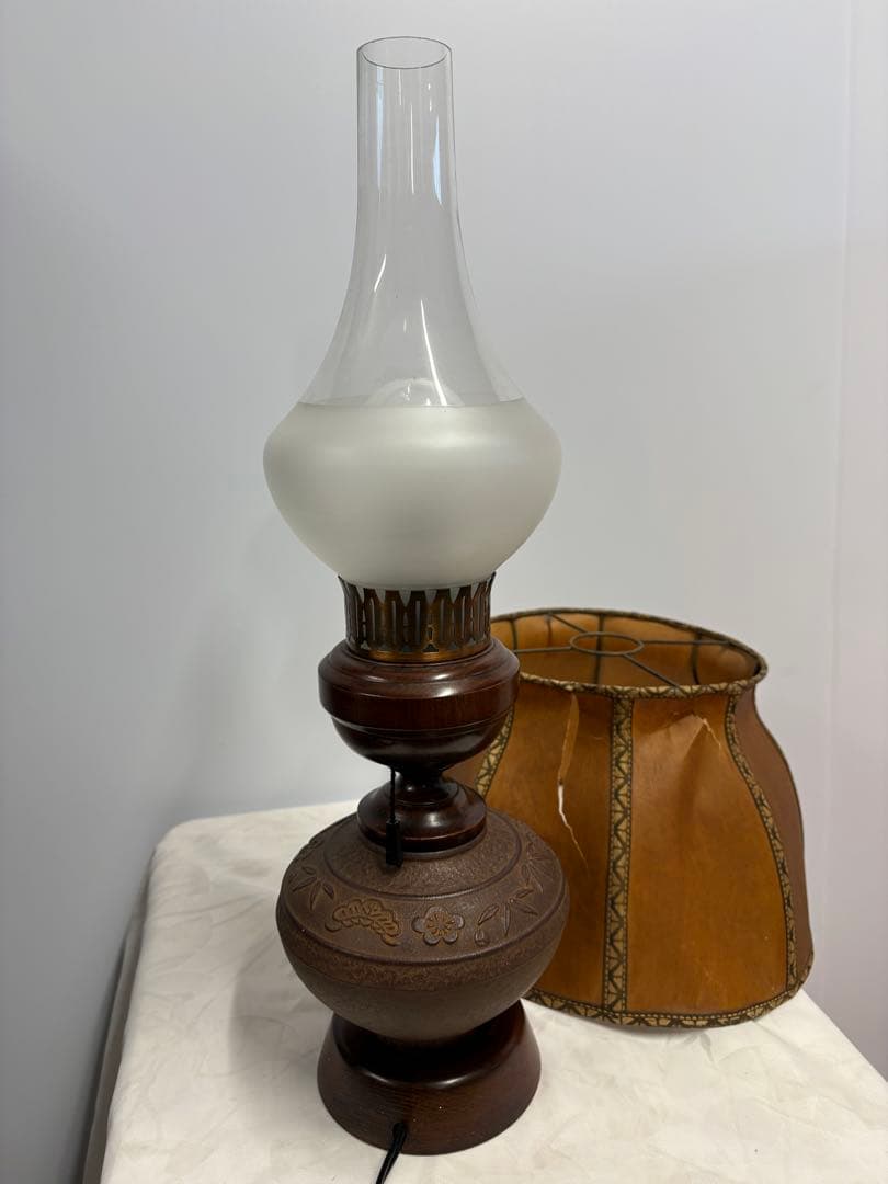 【昭和レトロ】【アンティーク】オイルランプ型電気スタンド✨ガハハ本舗お宝雑貨市✨