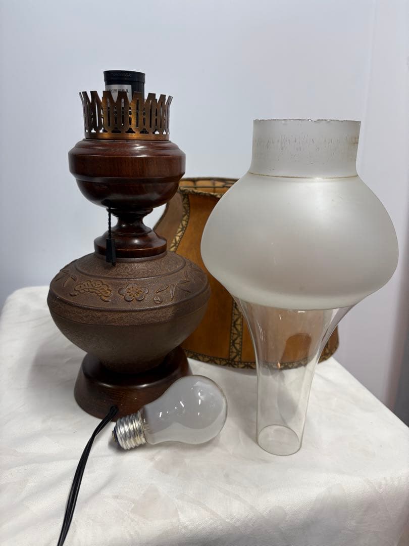 【昭和レトロ】【アンティーク】オイルランプ型電気スタンド✨ガハハ本舗お宝雑貨市✨