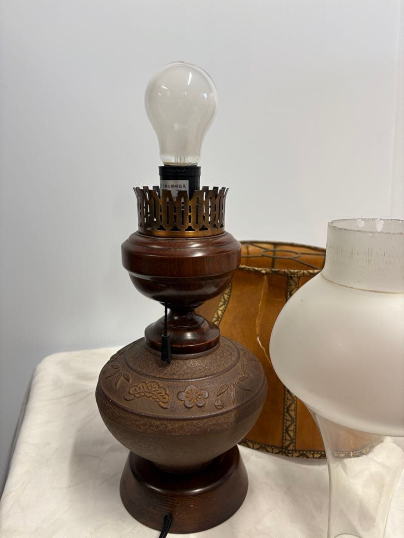 【昭和レトロ】【アンティーク】オイルランプ型電気スタンド✨ガハハ本舗お宝雑貨市✨