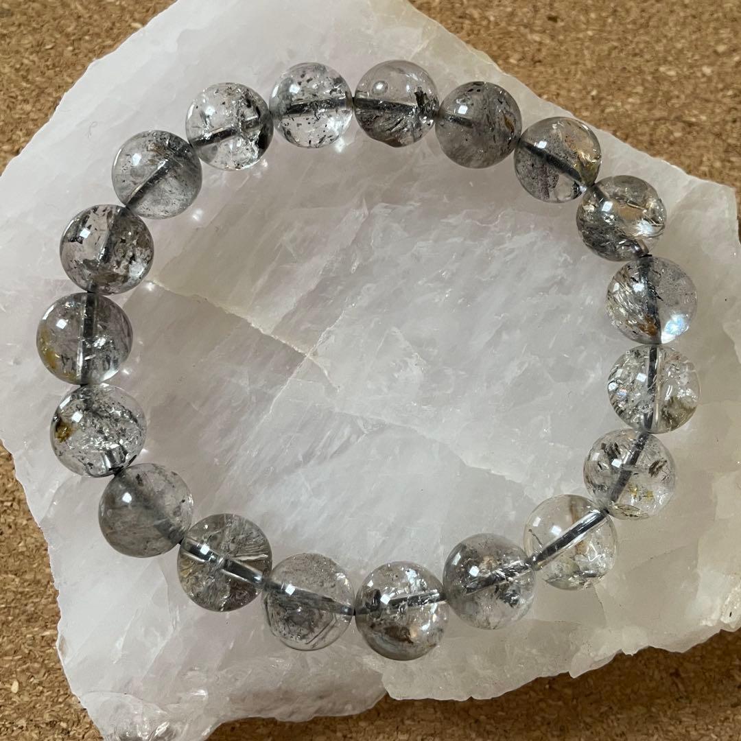 【ヒマラヤ産/虹入り】エレスチャルクォーツ 天然石 ブレスレット 10㎜ 16㎝