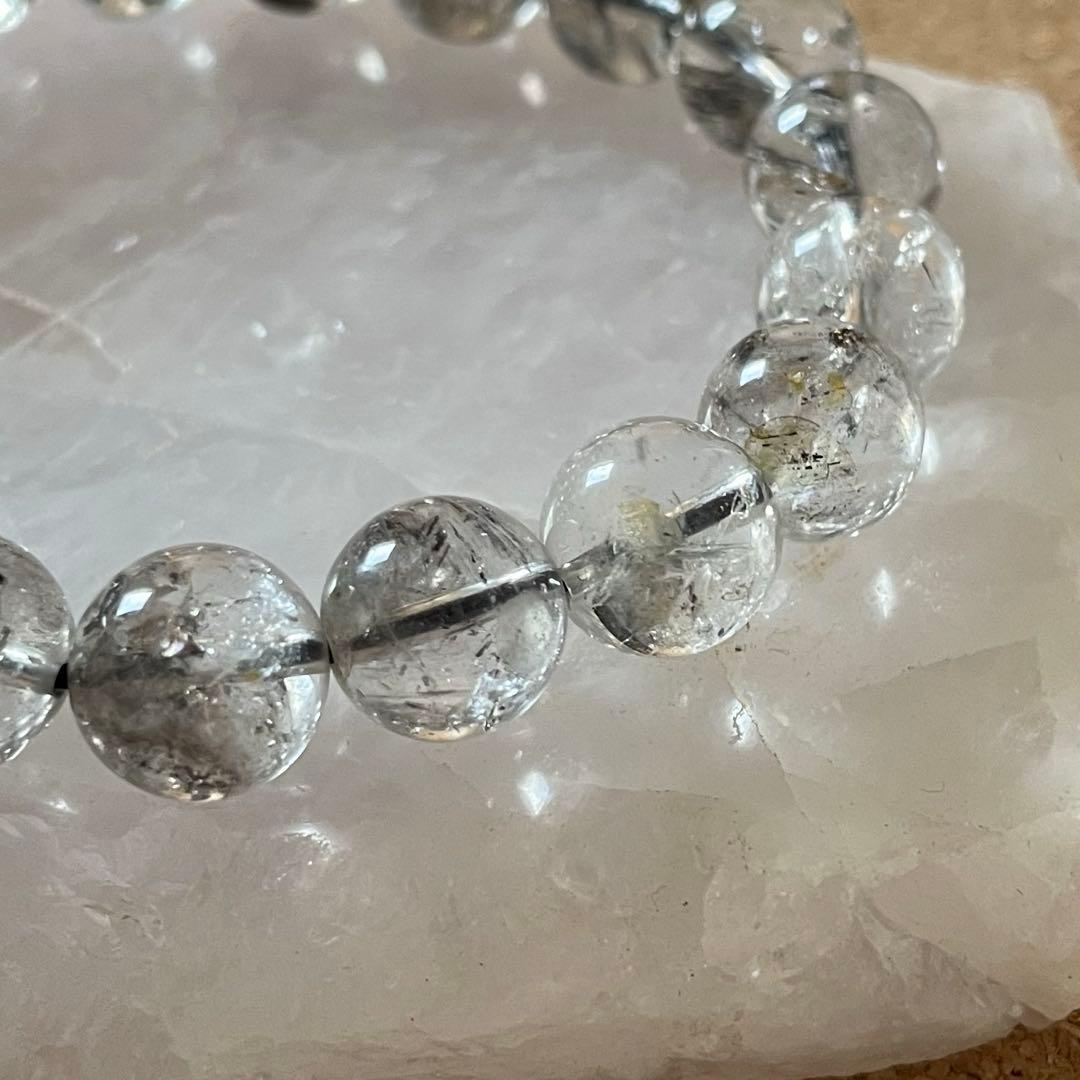 【ヒマラヤ産/虹入り】エレスチャルクォーツ 天然石 ブレスレット 10㎜ 16㎝