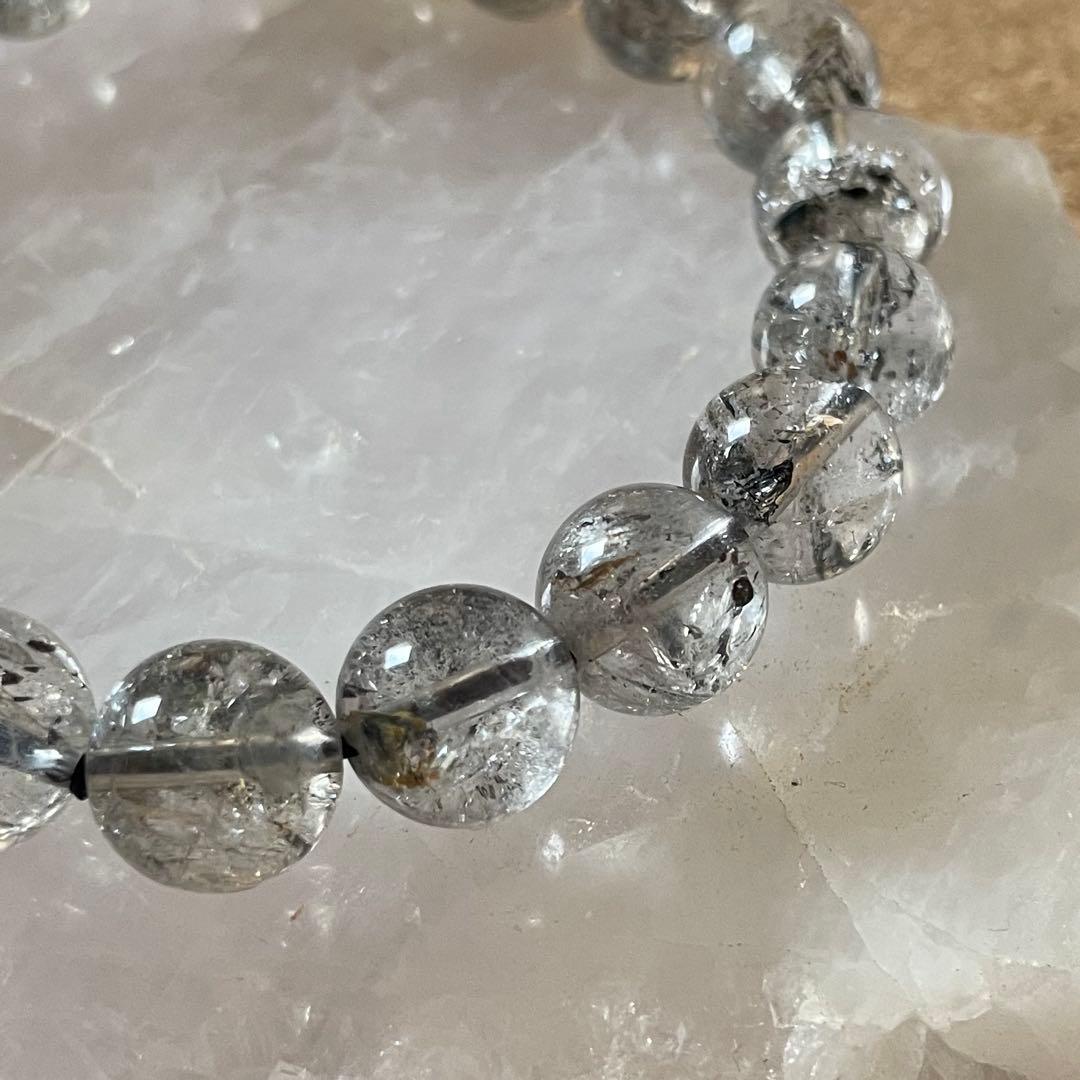 【ヒマラヤ産/虹入り】エレスチャルクォーツ 天然石 ブレスレット 10㎜ 16㎝