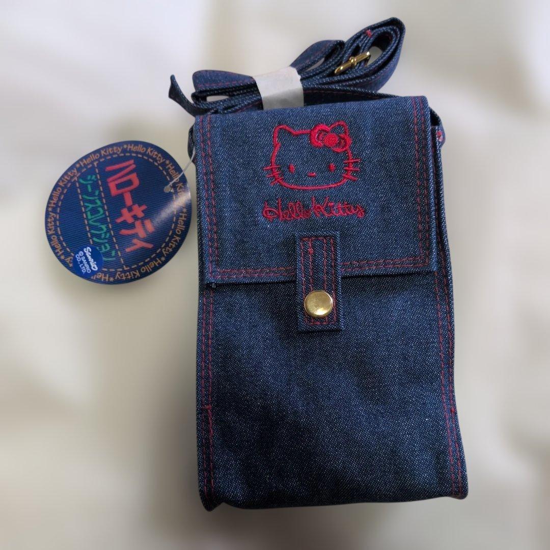 1997年新品 ハローキティ デニムポーチ ショルダーバッグセット スマホケース