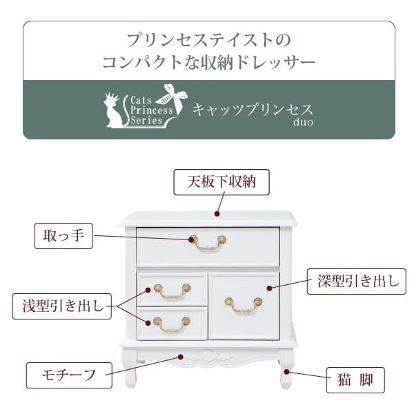 姫系家具 アンティーク調 ミニ ドレッサー